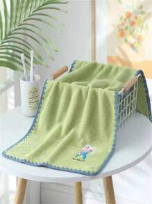 珊瑚绒毛巾，吸水，不褪色，不含荧光，镶边设计，柔软亲肤