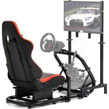 Minneer Racing Cockpit With TV Stand & Red Seat Fit For G923 G920 T500,FANTEC,T3PA/TGT Stable & Strong , Wheel And Pedals Not Included - Red - View 8
