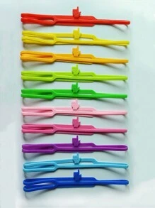 1/10 piezas Marcador de libros de silicona con dedo apuntador de 8 pulgadas, correa elástica de goma de color, marcador de libros único, regalo de lectura para la oficina y la escuela - Unitalla - Ver 4