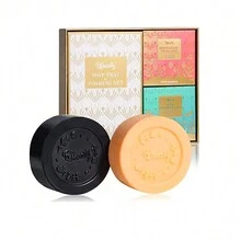 Living And Home Facial Cleansing Soap Bars 2 Pcs Moisturizing Charcoal Soap,Hand Soap Bar Set,Body Soap Rocks Set,Body&Hand Scented Soap Bars,Natural Soap For Men & Women, Gift Set For Birthday,Christmas,Party - Style 1 - View 1