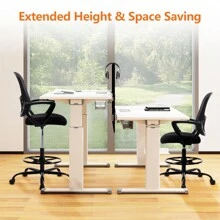 Sweetcrispy Ergonomic Drafting Chair Tall Standing Desk Office Chair - Pink + ABS+PC - View 10