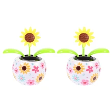 Sunflower Solar Dancing Flower Toys Powered Swinging Animated Dancer Toy Office Desk Car Decoration For - Multicolor - View 2