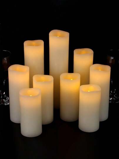 3pcs LED Battery Operated Warm White Flameless Vow Candles For Valentine's Day, Wedding, Party And Holiday Decorations, Romantic Creative Proposal Wedding Electronic Candles, Romantic Candlelight Dinner, Christmas Decorations, Indoor And Outdoor Flameless Candles, Autumn Romantic Candles,