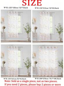 1 件大理石图案薄纱窗帘，适用于客厅卧室装饰 - 金色 - 查看 3