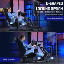 Minneer Racing Simulator Cockpit With Monitor Stand Fit For G923 G920 T500 T3PA TGT,Stable& Strong Driving Cockpit With Black Seat,Not Included Wheel And Pedal - Black - View 7