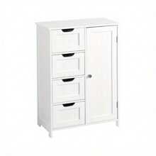 White Bathroom Lockers, Floor- To- Ceiling Cabinets With Adjustable Drawers - 白色 - 查看 3
