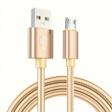 重型快速充电 USB C 型数据 C 至 C 手机充电器线 1m/2m/3m/Android - 金色 - 查看 4