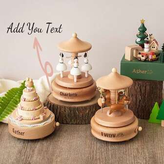 Personalized Wooden Music Boxes, Engraved Music Boxes, Carousel Music Boxes, Birthday Gifts, Christmas Gifts, Wooden Music Boxes, Christmas Music Boxes, Horse Music Boxes, Carousels, Carousels That Can Be Passed Down Through Generations, Suitable For Her, Family, Friends, Children, Students, As Birthday Gifts, Wedding Gifts, Housewarming Gifts, Bedroom/Living Room Decorations, Children's Day Gifts, Multi-Functional, Reusable, Highly Decorative, Exquisite, Stylish, Cute, Colorful, Full Of Fun, Customizable, Personalized, Unique, The Ideal Gift For Her, The Ideal Gift For Him, Suitable For Anniversaries, Birthdays And Other Occasions.