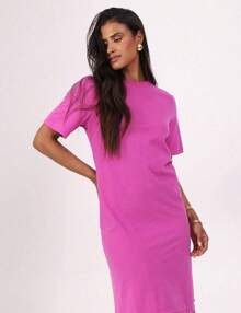 Oversized Pequiá Pink T-Shirt Knit Dress - Màu Hồng baby - Xem 2