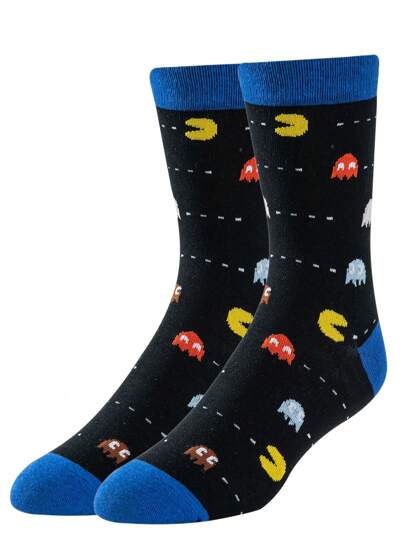 1 Pair Casual Funny Snake Pattern Men Socks, Comfortable & Breathable Mid-Calf Socks, Novelty Crew Socks For Women, Crazy Happy Socks, Fall