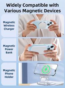 Rocoren Rocoren Magnetic Case Compatible With IPhone 17 16 Pro Max Plus, Magnetic Wireless Charging Phone Case Compatible With IPhone Lens Protection Impact Resistant Case, Transparent, PC+TPU