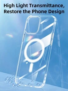 Rocoren Rocoren Magnetic Case Compatible With IPhone 17 16 Pro Max Plus, Magnetic Wireless Charging Phone Case Compatible With IPhone Lens Protection Impact Resistant Case, Transparent, PC+TPU