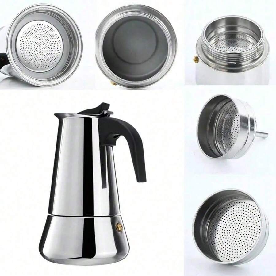 Stainless Steel Moka Coffee Pot Stovetop Espresso Maker Moka Latte