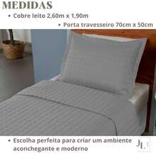 Single Percale 300 Thread Count Bedspread Kit Quilted Quilt With Pillowcase Premium Luxury Line - Grey - View 3