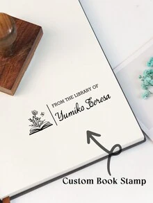 From The Library Of Stamp, Library Stamp , Personalized Book Stamp , Custom Book Stamp , Personalized Flower Book Stamp,Best Gift Back To School