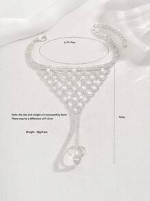 1pc Stylish Versatile Rhinestone Finger Chain, Suitable For Women To Wear At Weddings, Banquets, Parties, And Daily Life