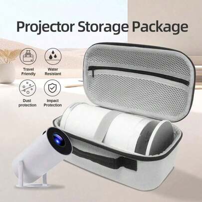 ZZPQVT 大容量便携式投影仪手提箱，硬质 EVA 外壳防震双拉链保护袋，适用于 HY300 Pro、HY300、HY300+、HY320、HY320 迷你投影仪 - EVA 硬壳，防水防震，非常适合旅行和户外活动