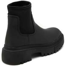 Ankle Boots With Thick Sole And Stretch Upper – Clean Silhouette And Bold Style - Black - View 6