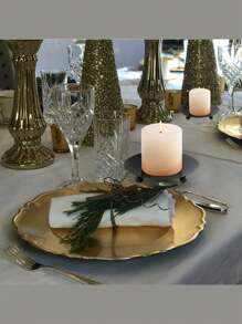 1 件北欧风格圆形金属烛台（请注意尺寸），桌面香薰托盘现代家居装饰创意简约卧室装饰美式金色黑铁烛台底座艺术礼物适用于情人节装饰、婚礼装饰、节日烛台、家庭聚会、桌面装饰、居家客厅办公室装饰、浪漫餐厅装饰。 - 多色 - 查看 11