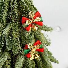 10 件可爱蝴蝶结小铃铛圣诞装饰，优雅的金色铃铛圣诞树装饰，适合办公室、花园、节日派对“圣诞快乐”装饰 - 彩色 - 查看 1
