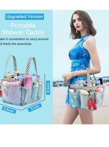 Mesh Storage Bag Handbag Multi-Functional Organizer Bag, Beach & Swimming Pool Shower Mesh Tote