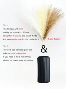 1个防碎仿陶瓷塑料花瓶，现代简约家居装饰，条纹细节，多用途装饰花瓶，适用于客厅、办公室、婚礼、室内/室外装饰，玻璃花瓶 - 黑色 - 查看 15