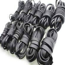 2Meters /Lot Black Color Real Genuine Leather Cord 2 3 4 5 6 8 Mm Round Flat Leather Rope String Fit Necklace Bracelet DIY Jewelry Making - Star - View 12