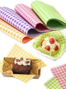 30/40/50 件防油烘焙纸适用于蛋糕、三明治、格子风格防油纸、快餐网格包装纸、篮子衬垫空气炸锅厨房空气炸锅衬垫空气炸锅纸空气炸锅空气炸锅 - 彩色 - 查看 2