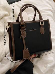 BELLEBORG Bolso de mano con estampado vintage y correa para el hombro, adecuado para el uso diario de las mujeres, bolso inspirado en el estilo retro para mujeres - Negro - Ver 10