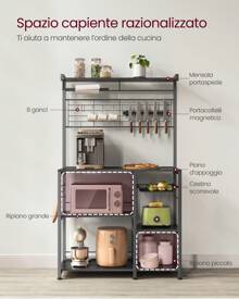 VASAGLE Baker's Racks - Gris foncé - Voir 2