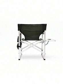 1-Piece Padded Folding Outdoor Chair With Side Table And Storage Pockets,Lightweight Oversized Directors Chair For Indoor, Outdoor Camping, Picnics And Fishing,Black/Grey - 綠色+鋁-4 - 查看 6