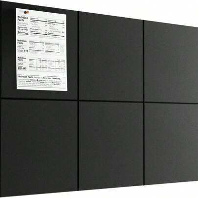 6 件/包黑色软木板，适用于墙壁、办公室、家庭和学校的方形钉板，可用作公告板、视觉板、照片板 - 黑色 30*30 厘米毛毡展示板