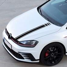 适用于大众高尔夫 8 7 5 4 6 GTI MK8 MK7 MK5 MK6 MK4 的汽车引擎盖赛车风格贴纸乙烯基薄膜装饰贴花汽车配件 - 100x10cm/39.37x3.94inch - 查看 1