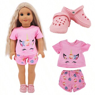 18 Inch Girl Doll Pink Swimsuit + Beach Slippers Outfit Set (Doll Not Included)Girls Toy,Toys Dolls,Toys For Kids Girl,Girls Outfits,Toy,Doll Toy,Dolls,Toys,Toys For Girls