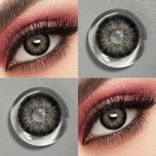 1 Paar schwarze graue Kontaktlinsen für Augen-Schönheit Augen-Kosmetik, Durchmesser 14,5 mm, Jahreslinsen für Halloween Kostüm Cosplay