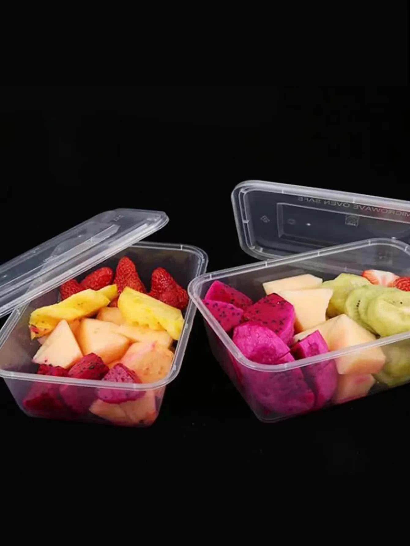 50 peças Caixas de Transporte de Frutas Transparentes Descartáveis