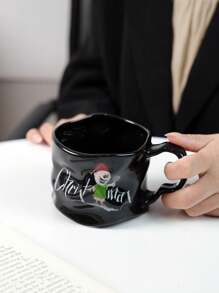 1 件不对称形状马克杯，有趣的圣诞礼物，创意陶瓷杯，大容量，适合咖啡、牛奶、甜点，圣诞节返校礼物 - 彩色 - 查看 13