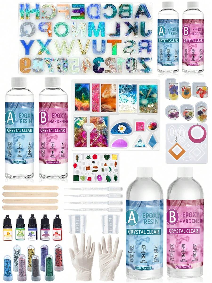 Epoxy Resin Kits For Beginners, Resin Jewelry Making Kit With Molds And