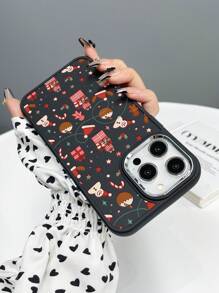 1pc Electroplated Christmas Camera TPU Phone Case Compatible With Apple IPhone 7/8/X/11/12/13/14/15/16 Series