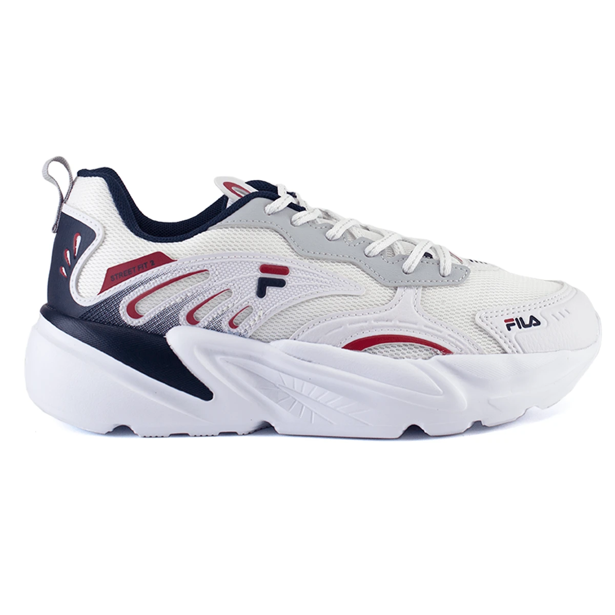 FILA Street Fit 2 Men's Sneakers F01TR00024 - 白色/海軍藍/紅色 - 查看 1