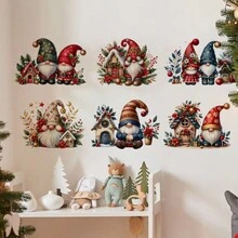 6 件套卡通圣诞节墙贴儿童房婴儿房装饰开关贴儿童房幼儿园墙贴 - 彩色 - 查看 2