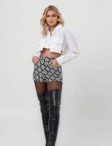 Shorts jacquard cavado graphic black labrava