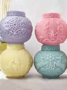 1pc Unique Bead Shaped Silicone Candle Mold DIY Christmas Decoration, Snowflake, Reindeer, Flower Ball Candle Making - Perfect For Home DIY Shops, Christmas Parties, DIY Supplies, And Christmas Accessories