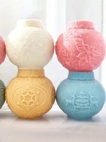 1pc Unique Bead Shaped Silicone Candle Mold DIY Christmas Decoration, Snowflake, Reindeer, Flower Ball Candle Making - Perfect For Home DIY Shops, Christmas Parties, DIY Supplies, And Christmas Accessories