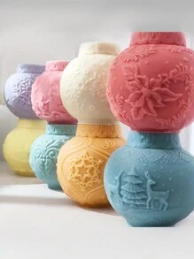 1pc Unique Bead Shaped Silicone Candle Mold DIY Christmas Decoration, Snowflake, Reindeer, Flower Ball Candle Making - Perfect For Home DIY Shops, Christmas Parties, DIY Supplies, And Christmas Accessories