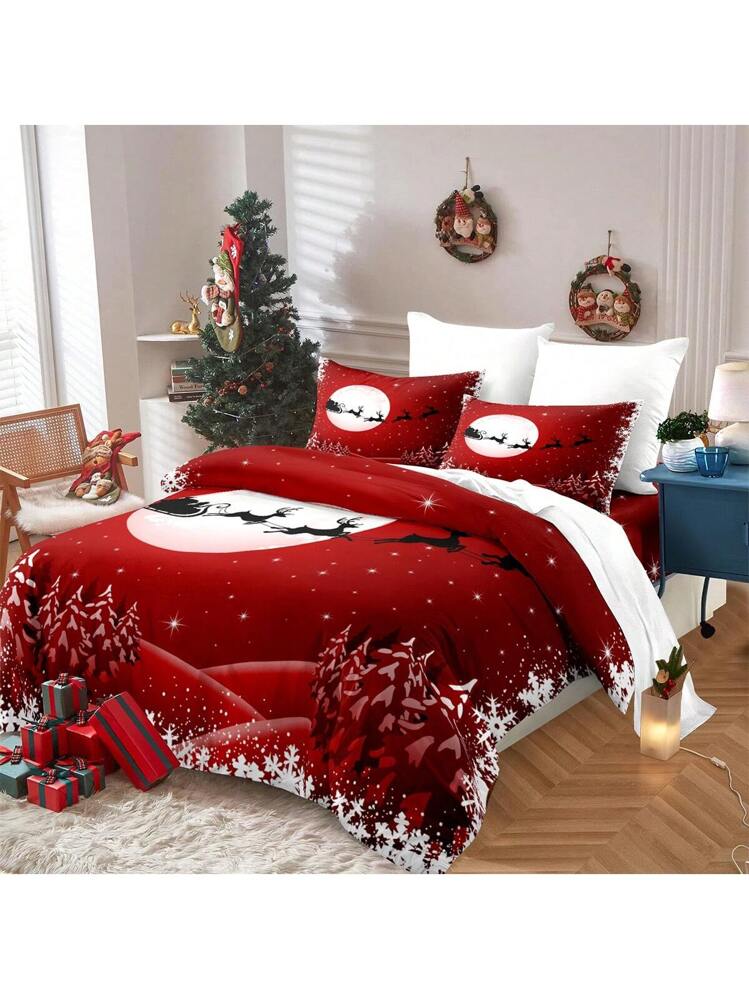 Set di biancheria da letto con copripiumino e federa, motivo Babbo