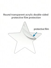 5 件星形空白透明亚克力吊坠圣诞树饰品 DIY 节日装饰，无需悬挂绳 - 为您的圣诞树增添一些氛围！ - 白色 - 查看 6
