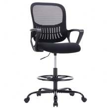 Sweetcrispy Ergonomic Drafting Chair Tall Standing Desk Office Chair - Pink + ABS+PC - View 8