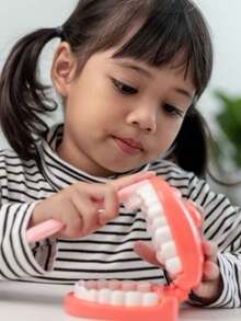 Children's Dentist Kit Educational Toy Tooth With 4 Pieces Pretend Play - 黃色 - 查看 4