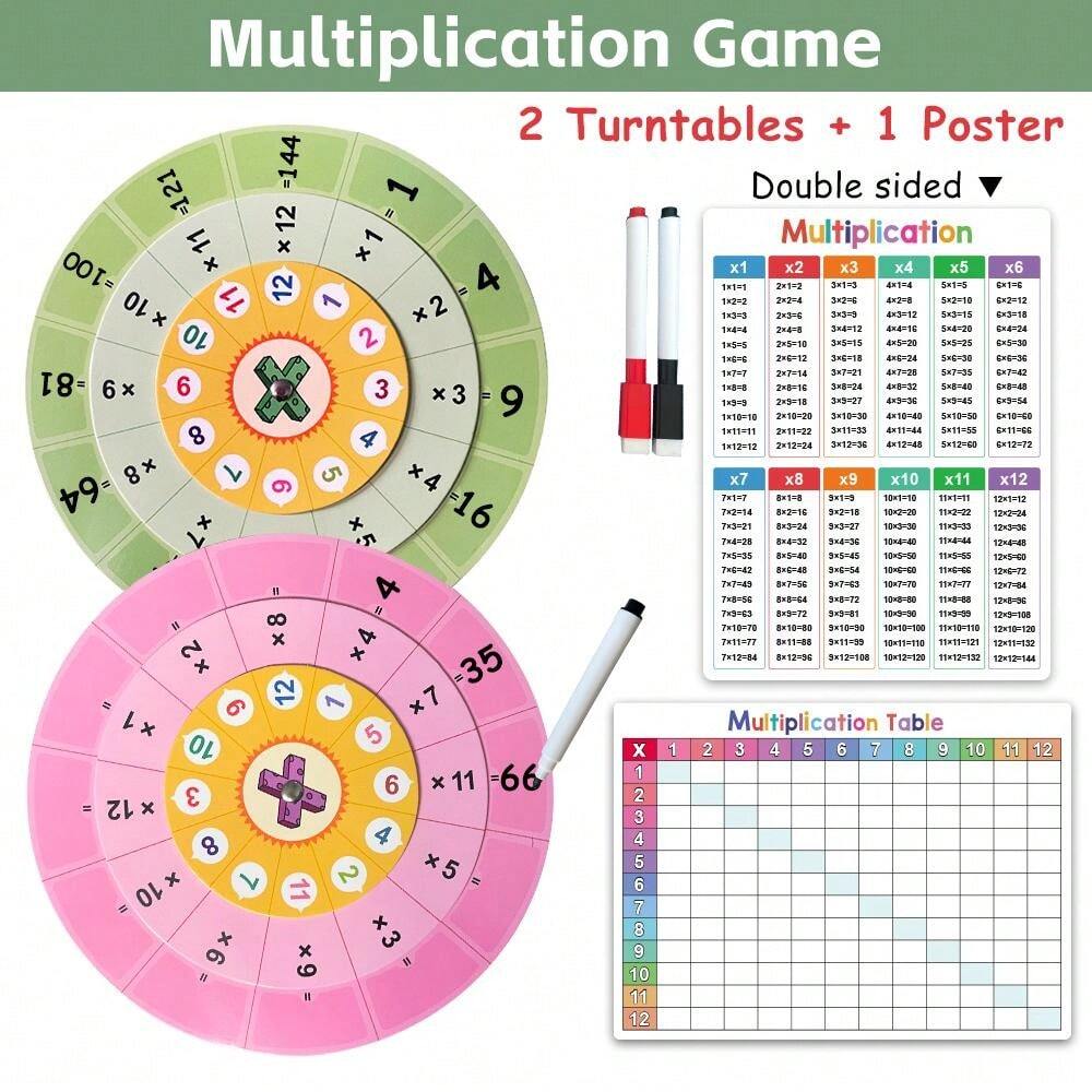 Aprende la multiplicación con un juego de giro, juguete educativo de ...